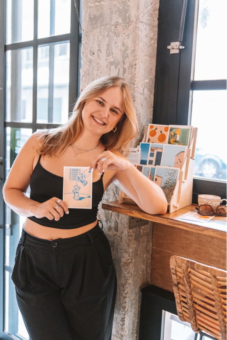 portrait cafe collaboration postcards selection