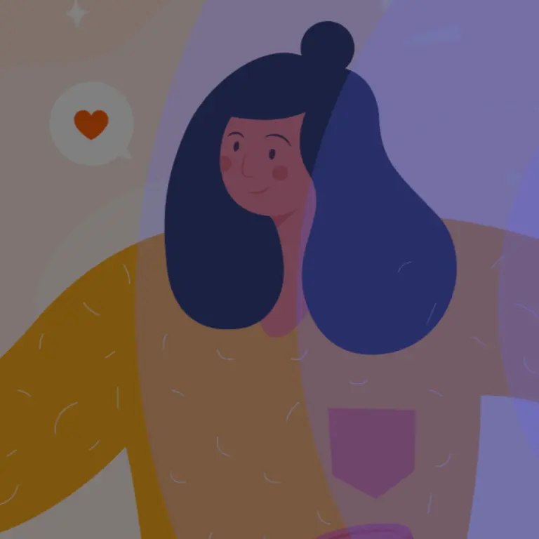 Flat illustration of woman with long hair
