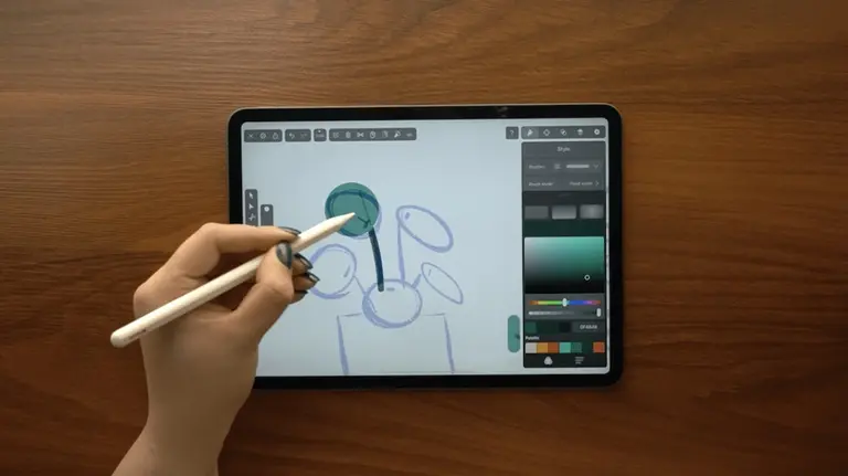 leaf vaint draw on vectornator on ipad