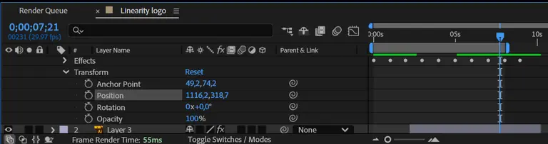 Stop keyframes After Effects
