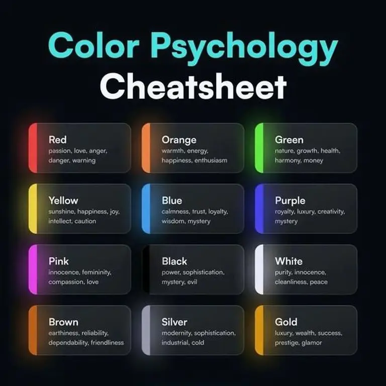 Infographic of color psychology associations