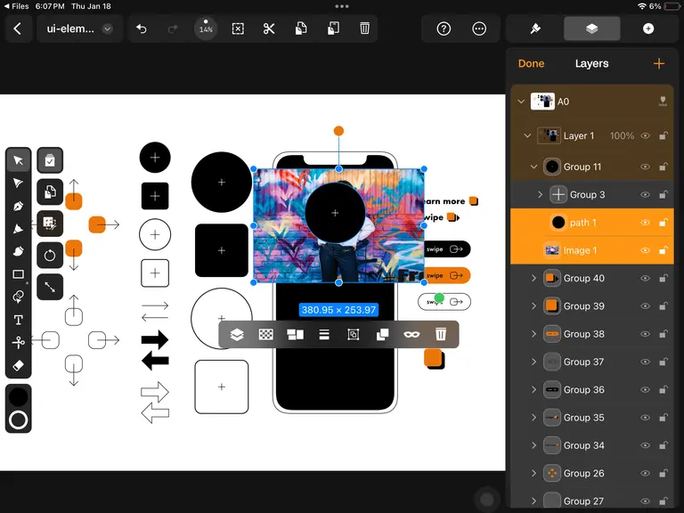Multi Select Mode Image Masking in Linearity Curve UI design