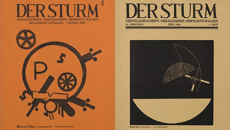 Moholy-Nagy designed several posters and magazine covers for the avante-garde gallery Der Sturm. 
