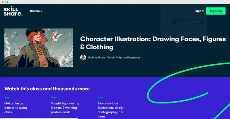 Skillshare online course character illustration