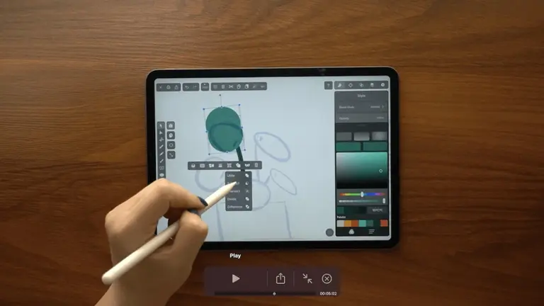 table top draw leaf on ipad