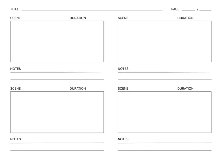 Animation Storyboard template