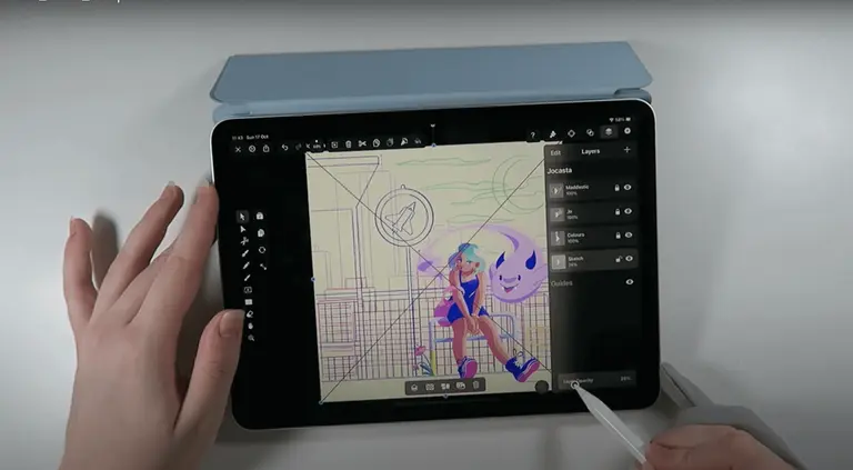 embed image on background for character on ipad with vectornator