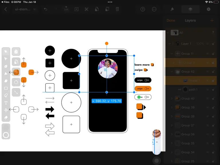 Masked image UI design in Linearity Curve