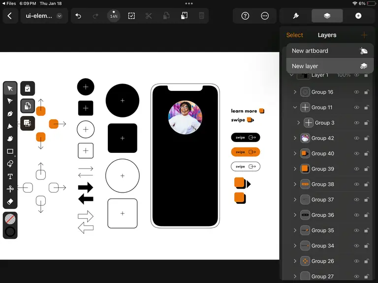 Add new layer in UI design Linearity Curve