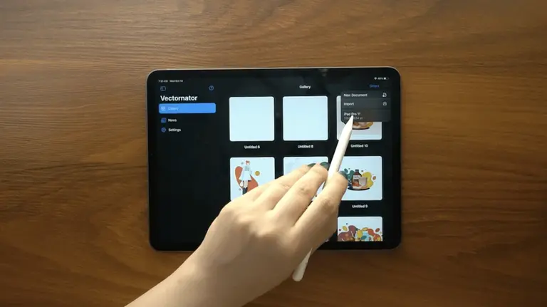 vectornator open new canvas on ipad