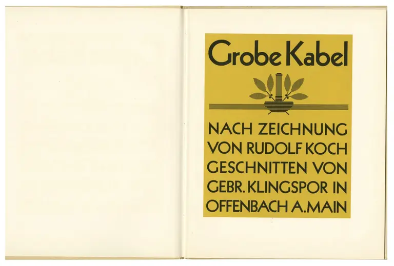 Type specimen for Kabel. 
