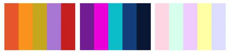 Modern color palette examples