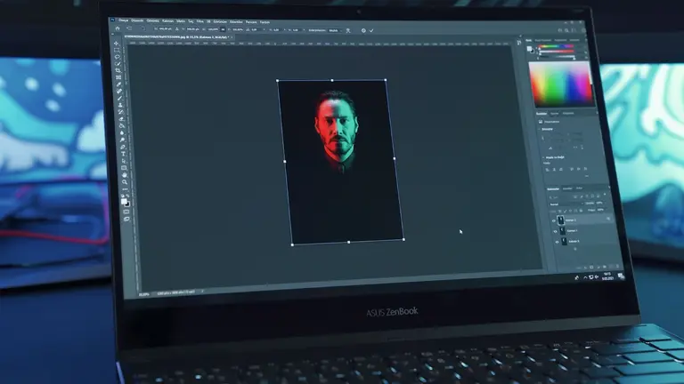 Laptop on a table