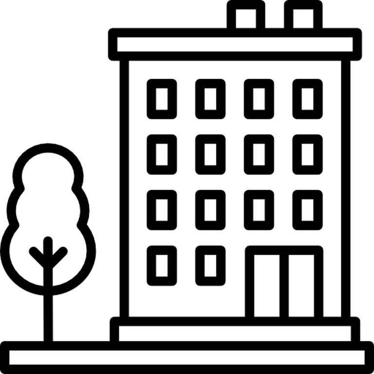 outlined apartment building icon