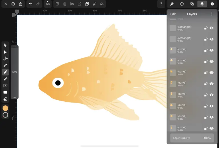 drawing scales with vectornator