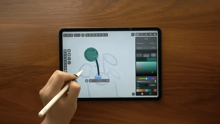 leaf stalk on ipad draw vectornator