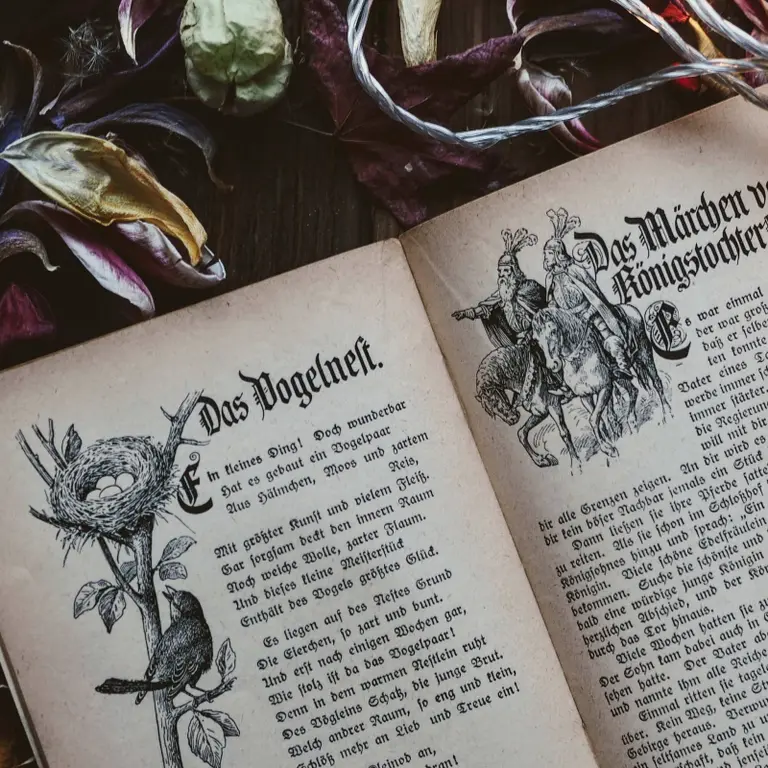 Ancient book with gothic hand lettering