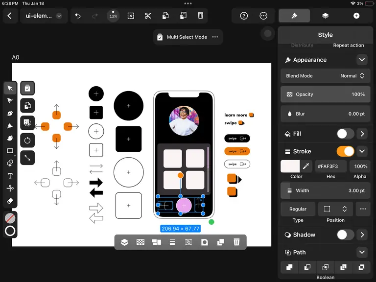 Edit and Upload button UI elements Linearity Curve