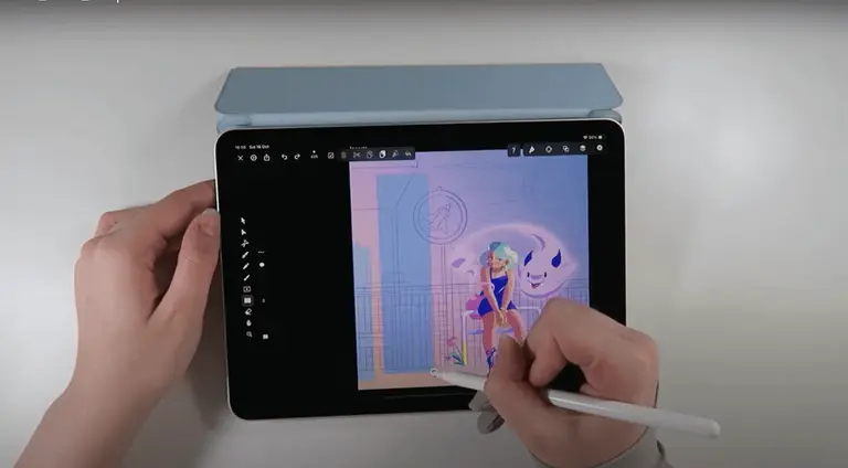 draw building for background drawing on ipad with vectornator