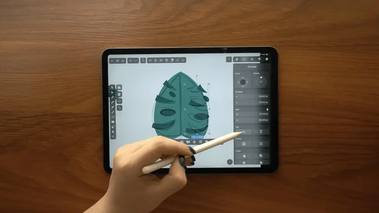 draw monstera leaf on ipad flip details