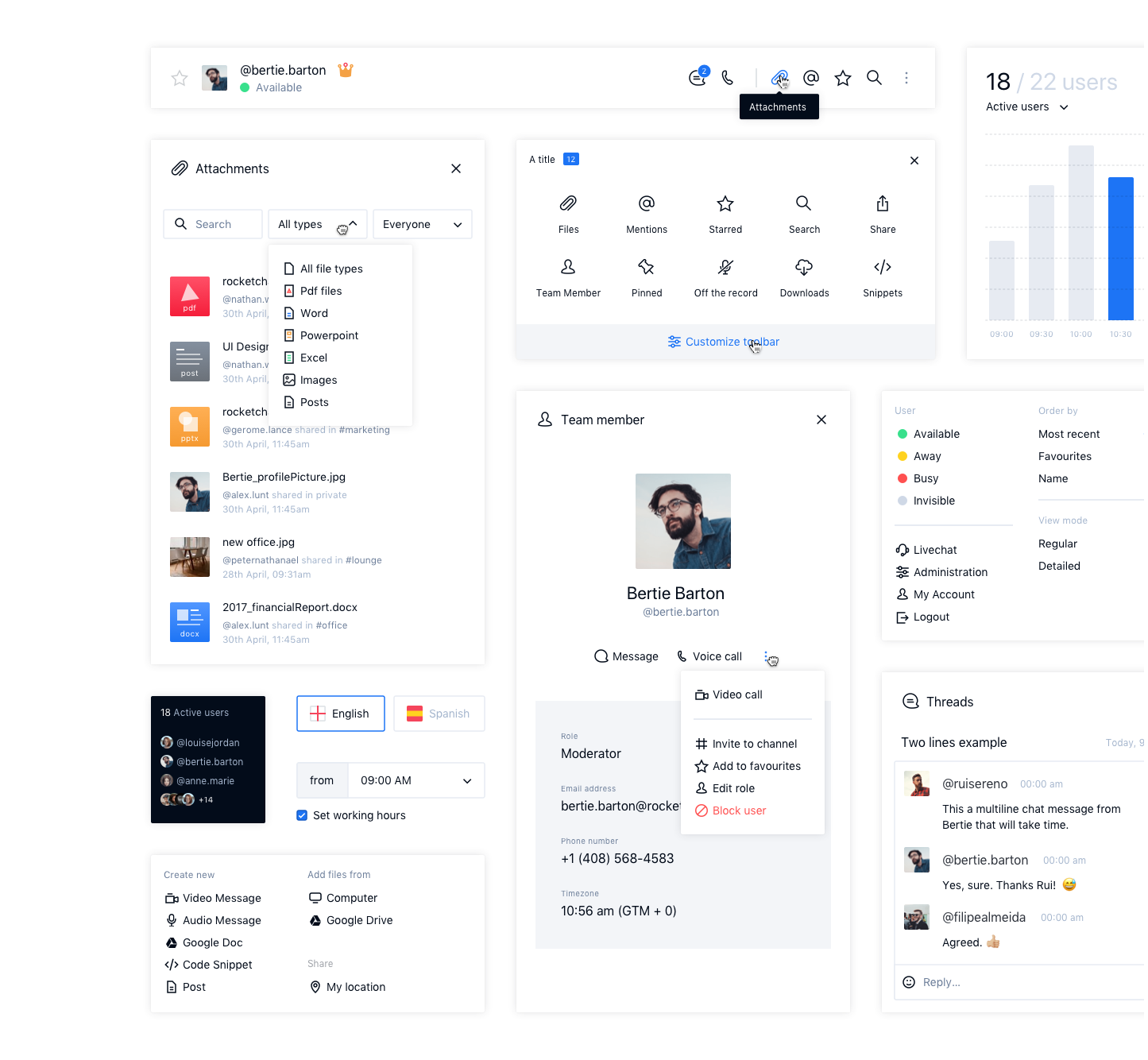 Rocket.Chat components.