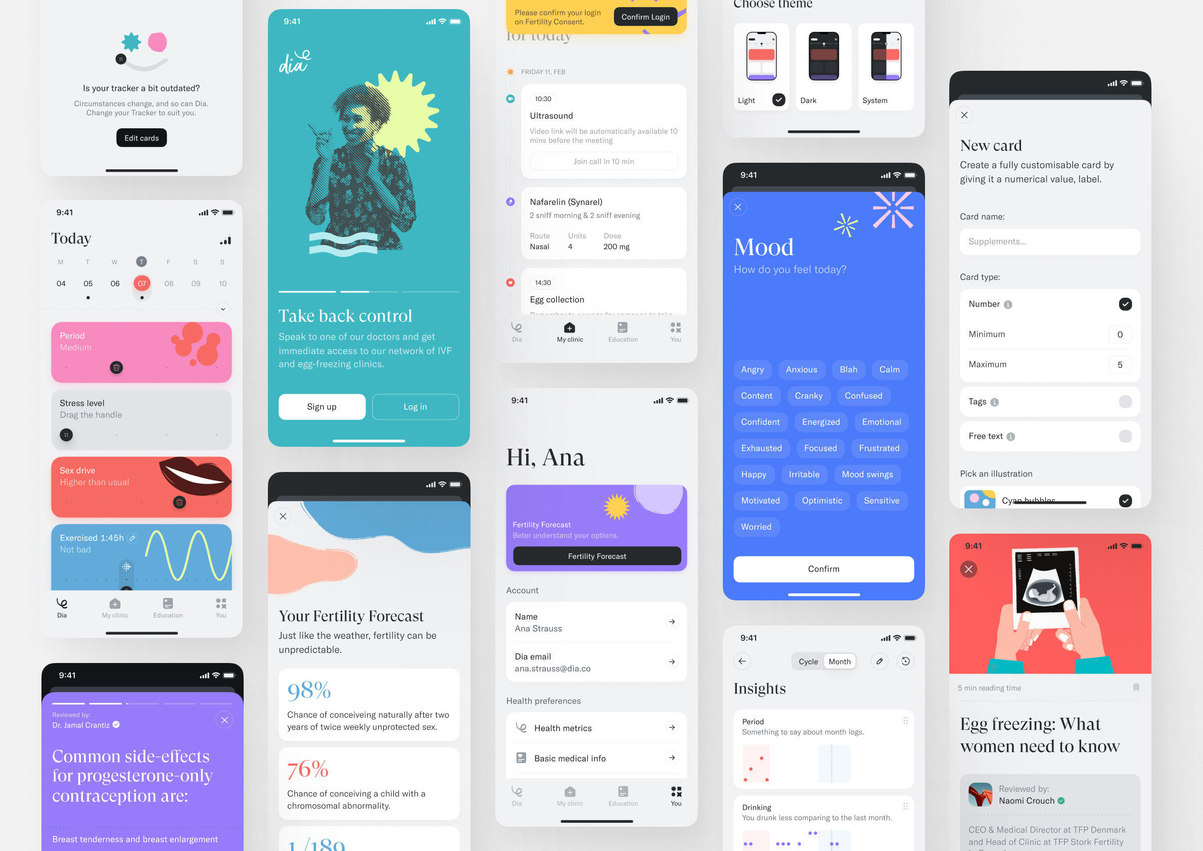 Dia mobile screens.