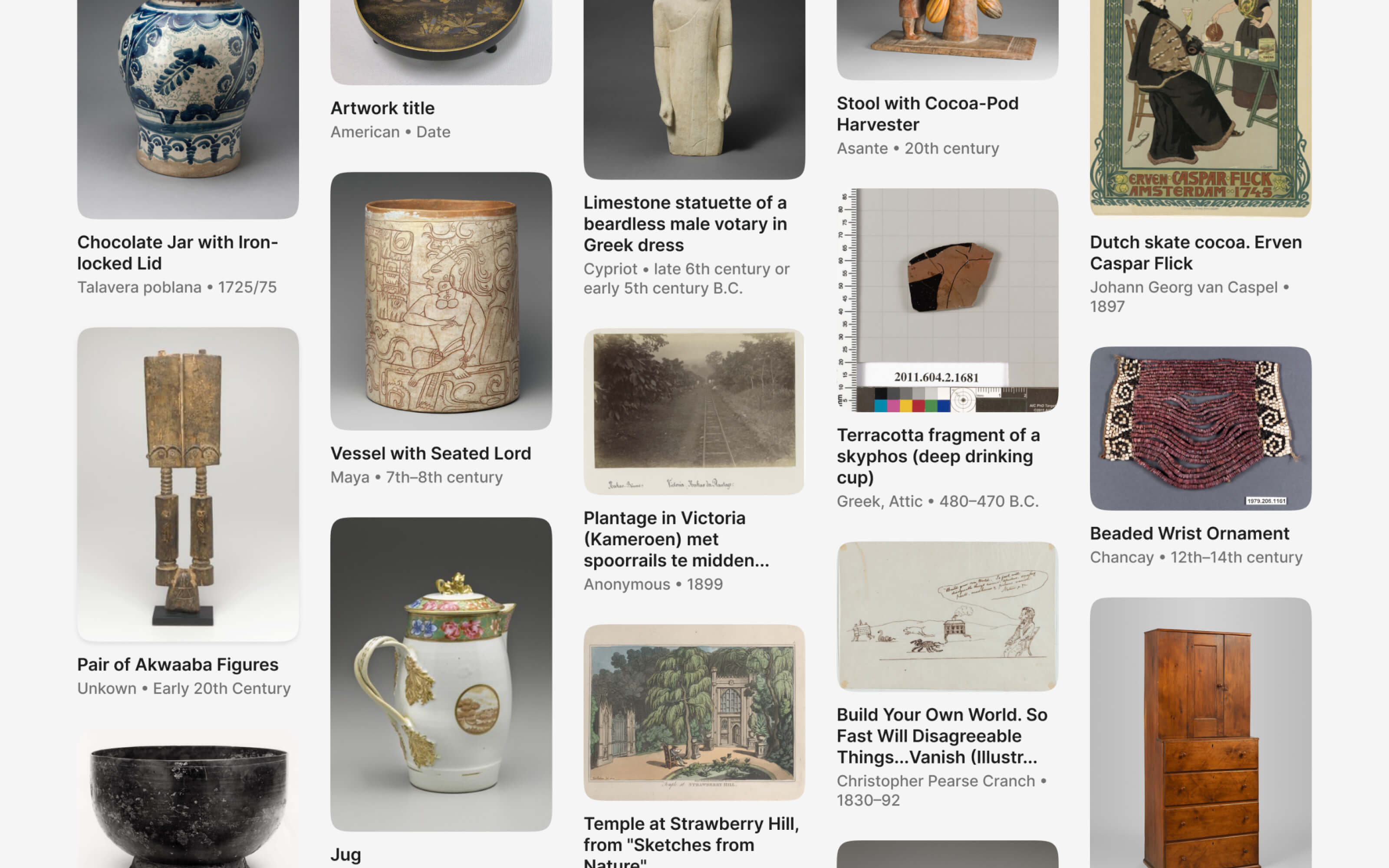 Curationist gallery on mobile.