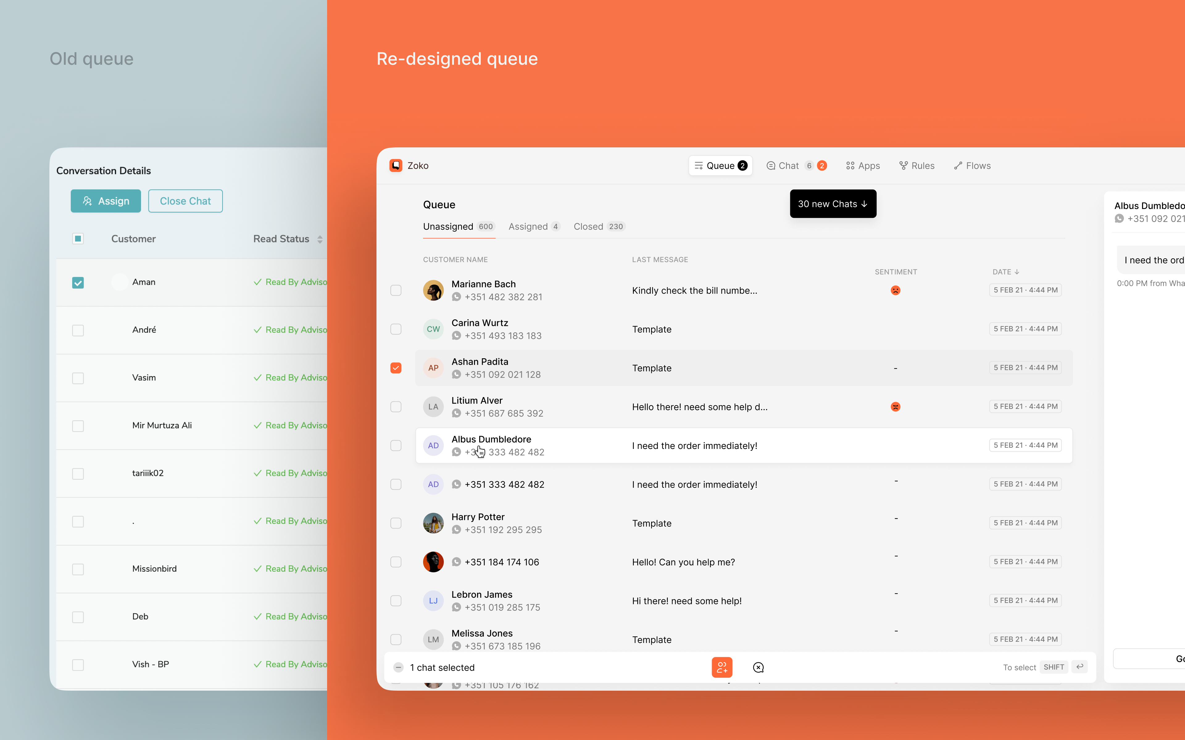 Zoko redesigned queue.