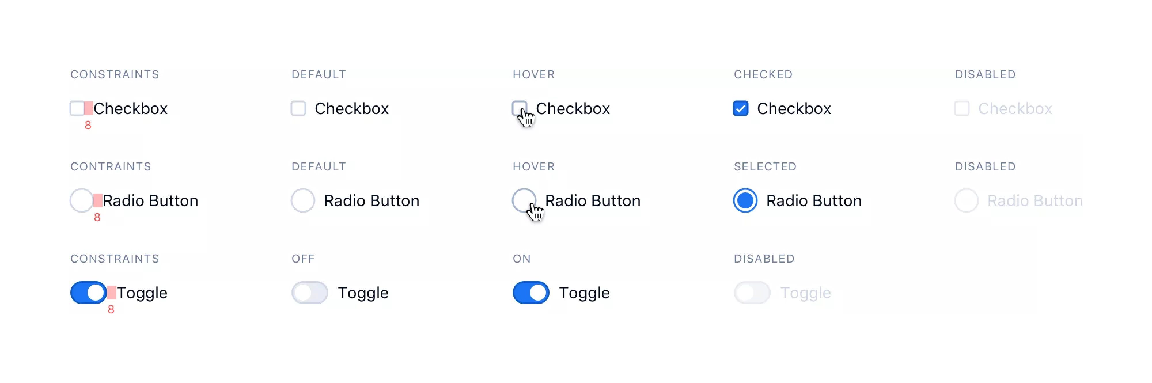 Rocket.Chat checkboxes and radio buttons.