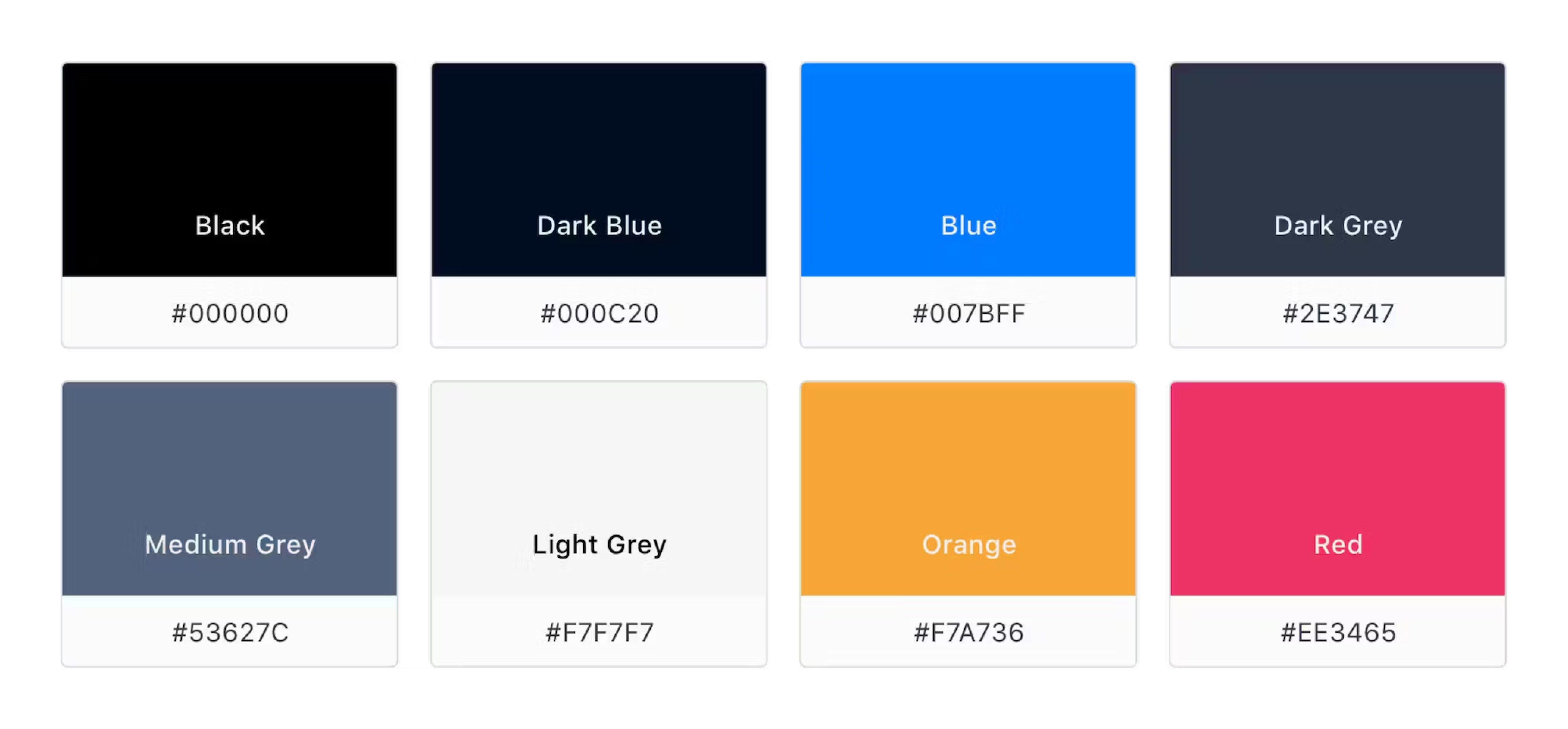 AKASHA colour palette for the website.