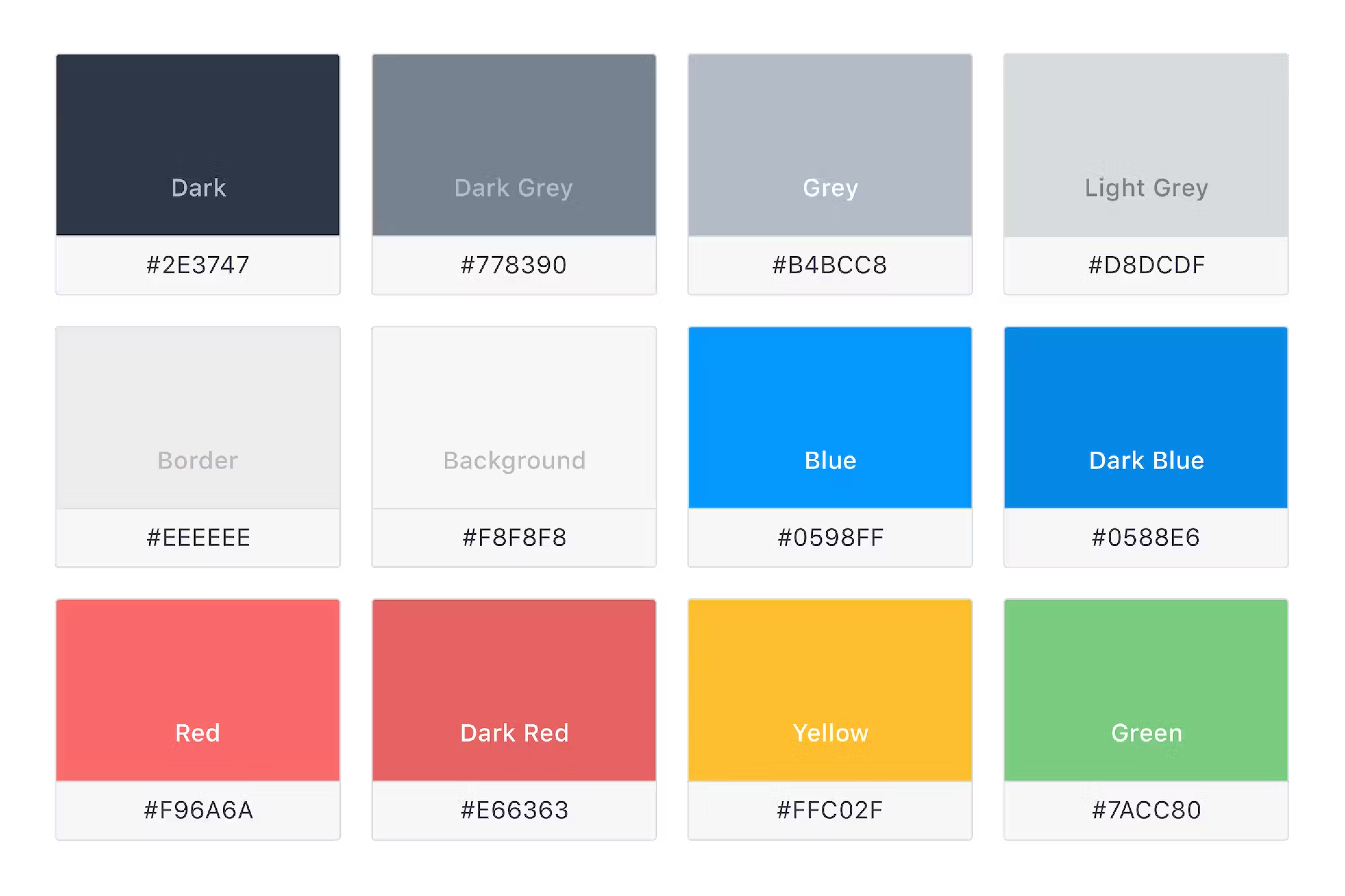 AKASHA colours pallete.