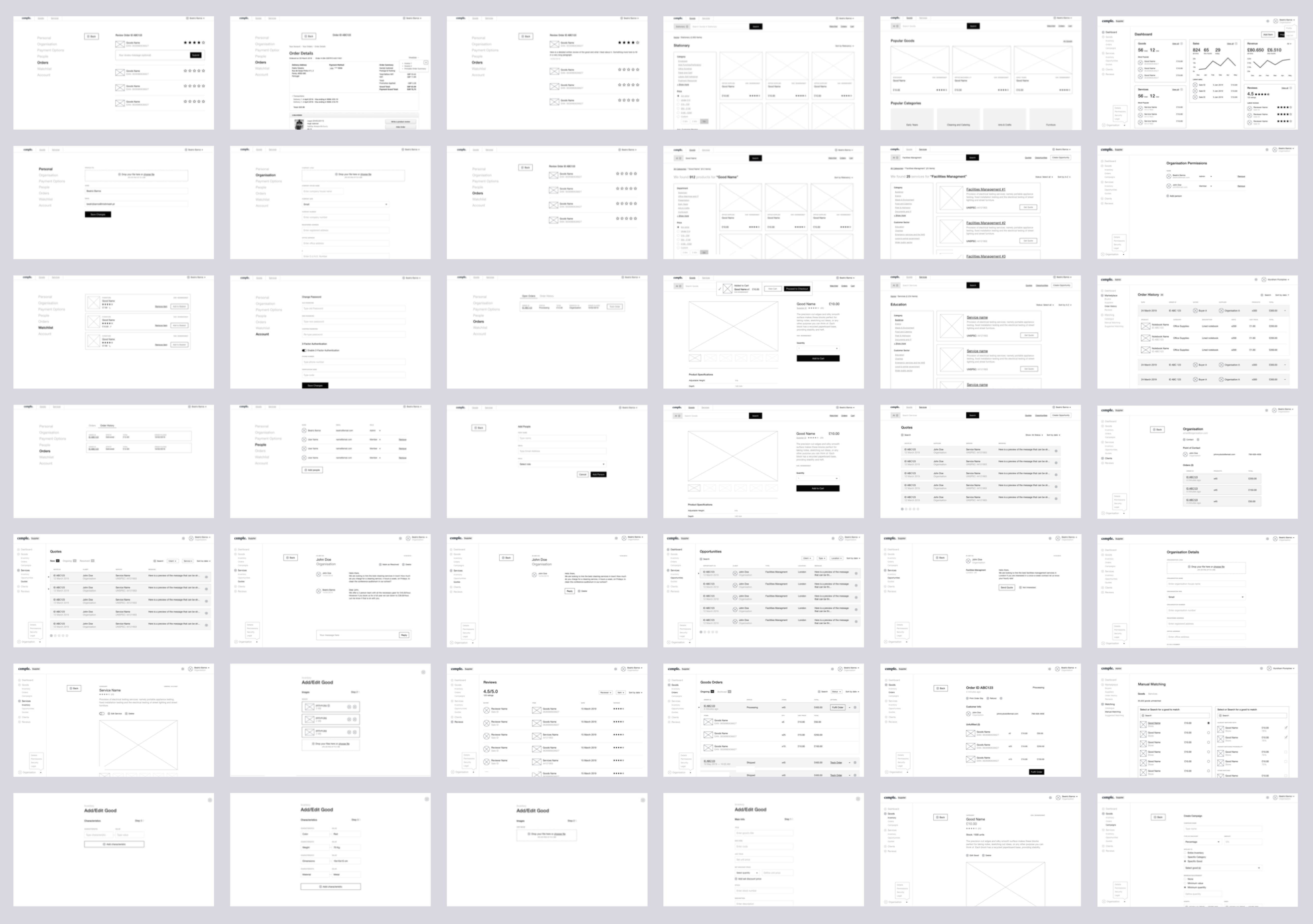 Cimple Wireframes