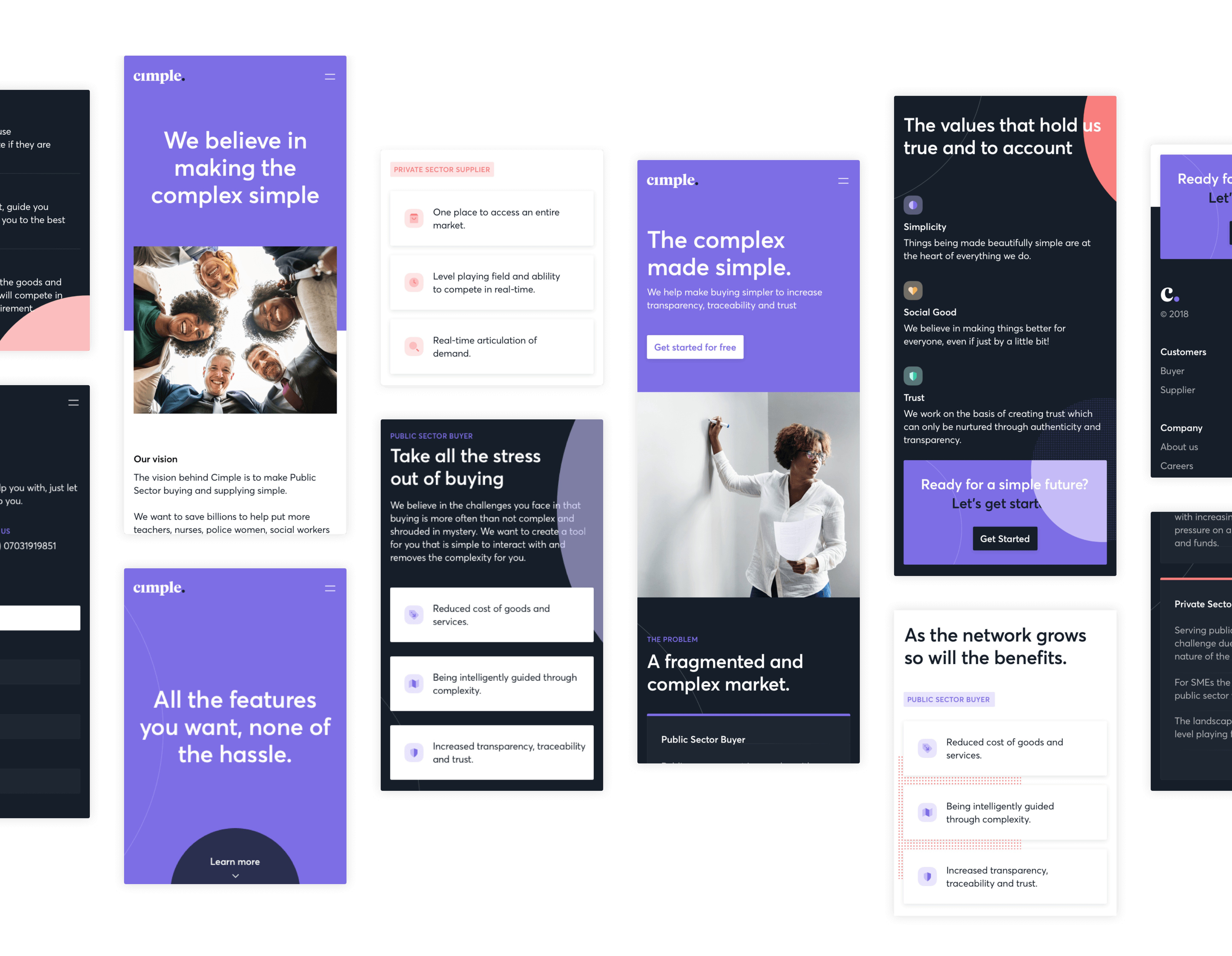 Cimple Website on mobile