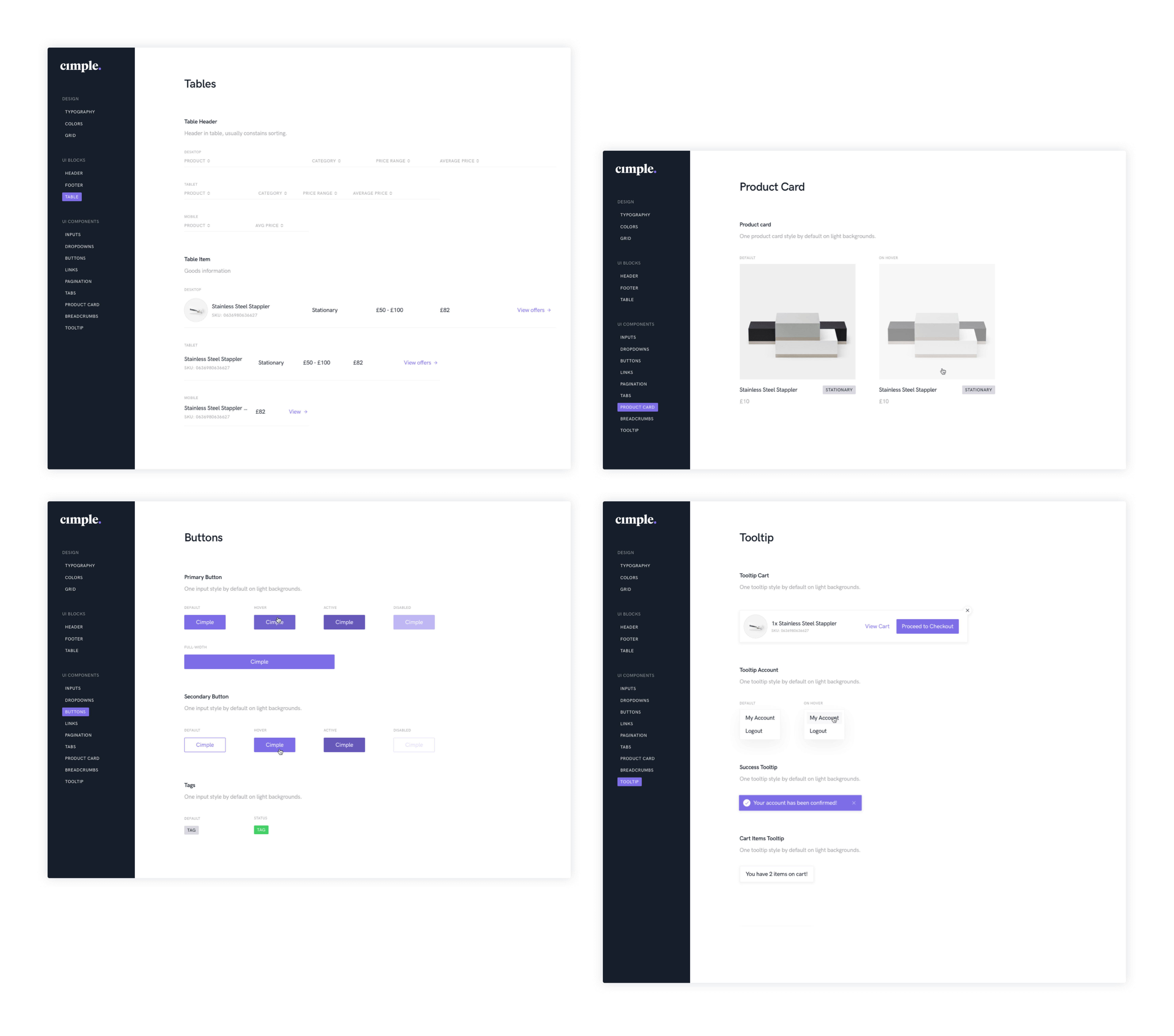 Cimple screens