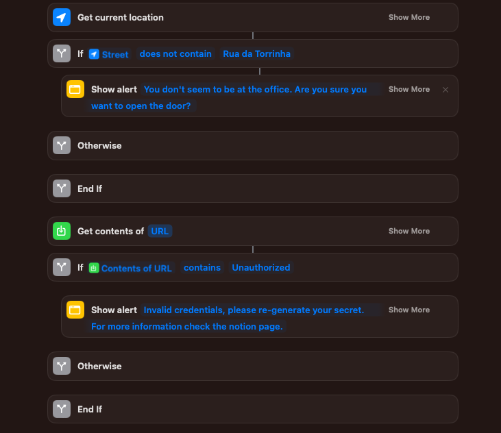 Open door Apple shortcuts detail (source)