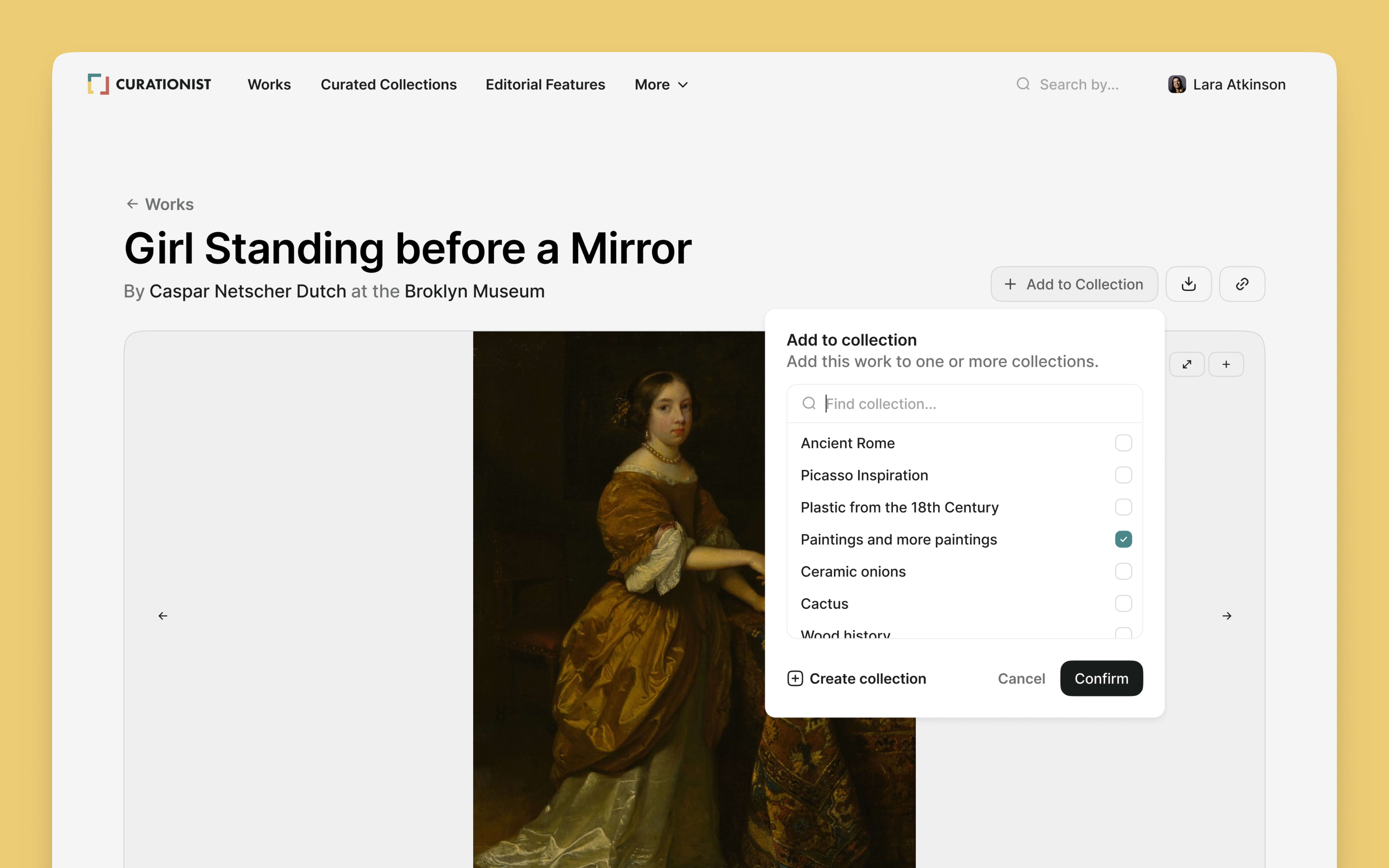 Curationist collection on desktop.