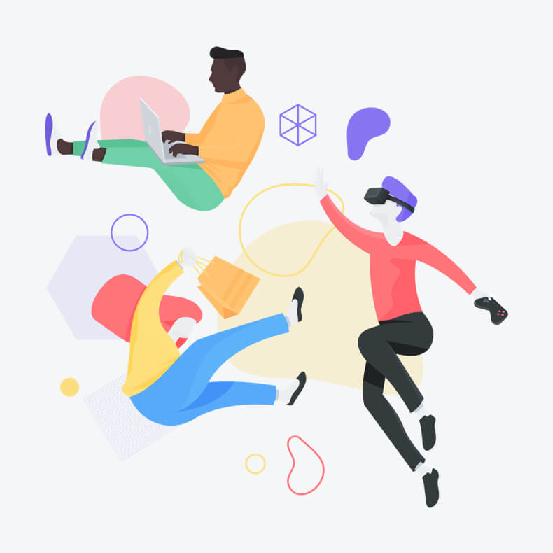 Opennode colourful illustrations.