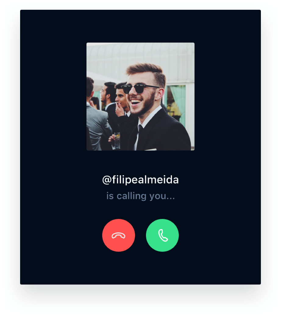 Rocket.Chat incoming call.