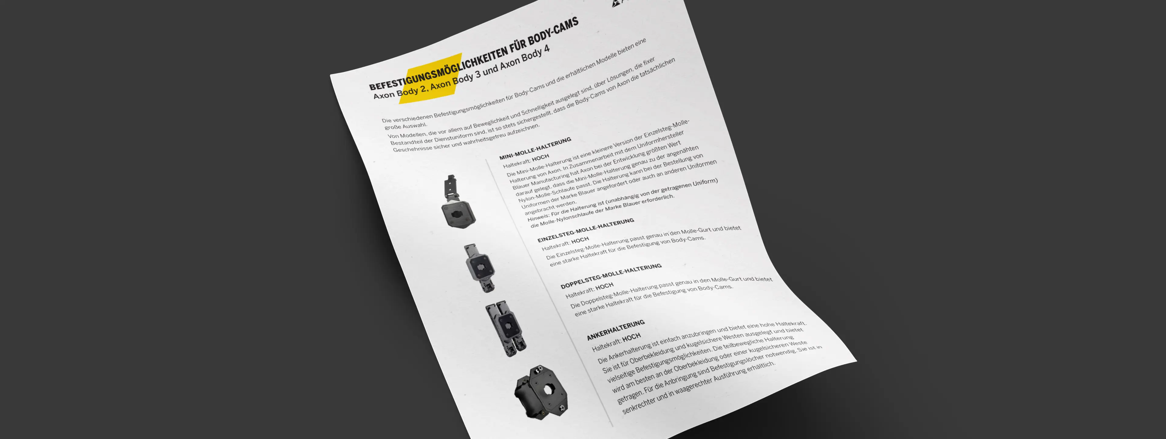 Axon Camera Mount Vergleich (Deutsch)