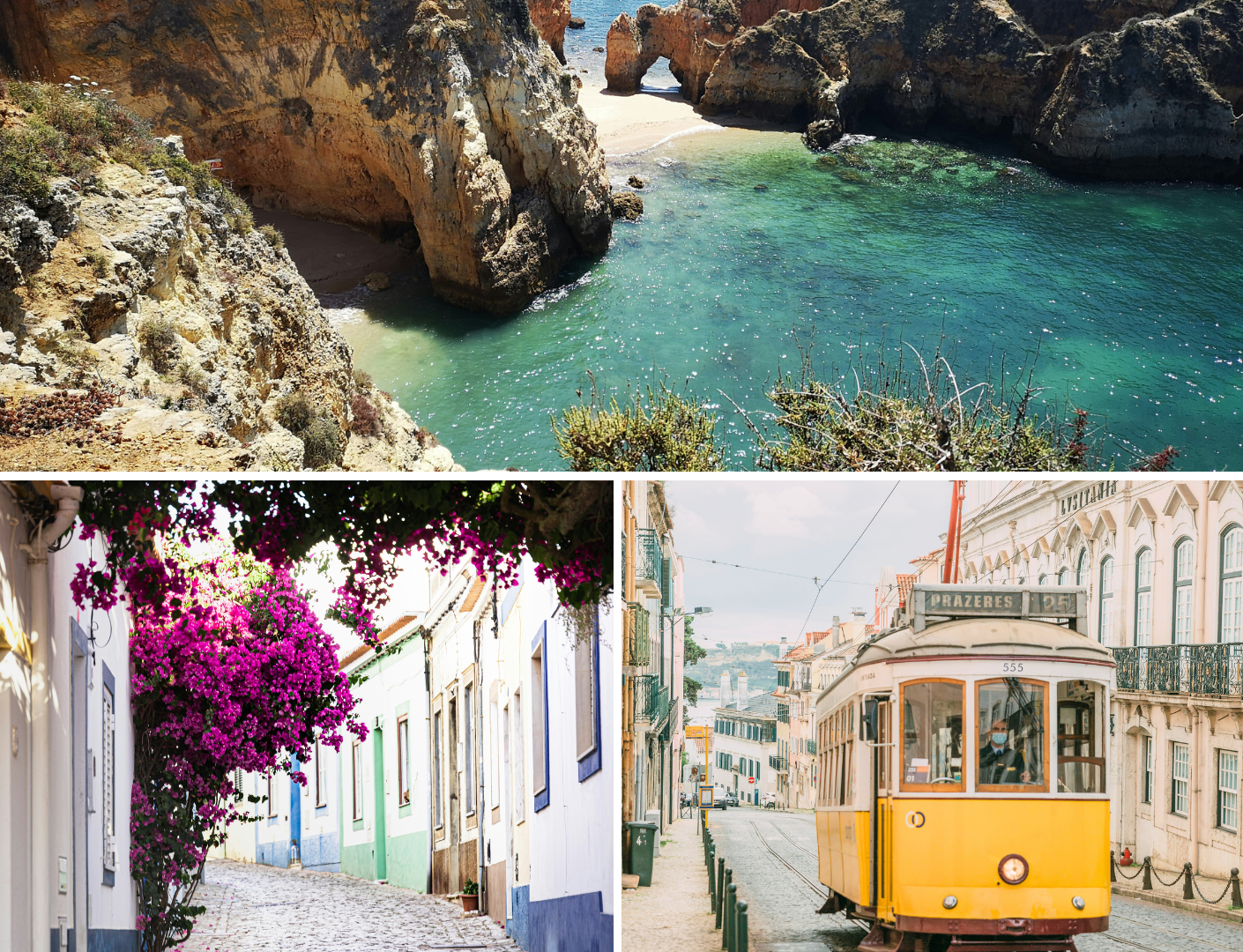 Prachtige zee en geel trammetje