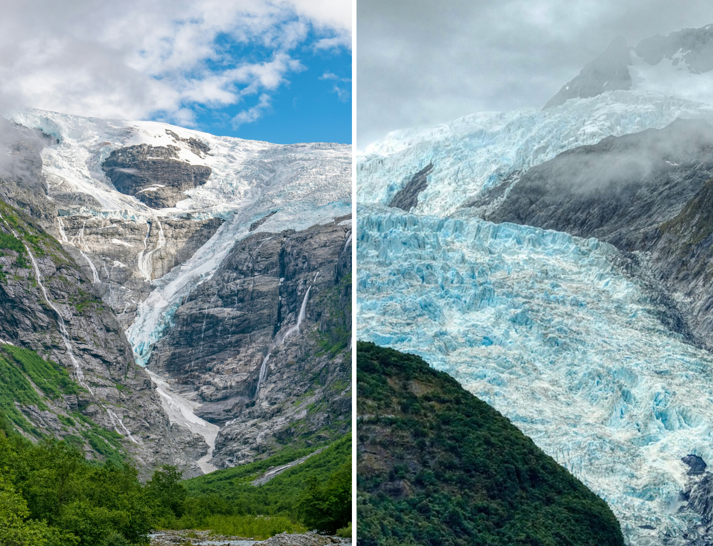 gletsjers op de berg