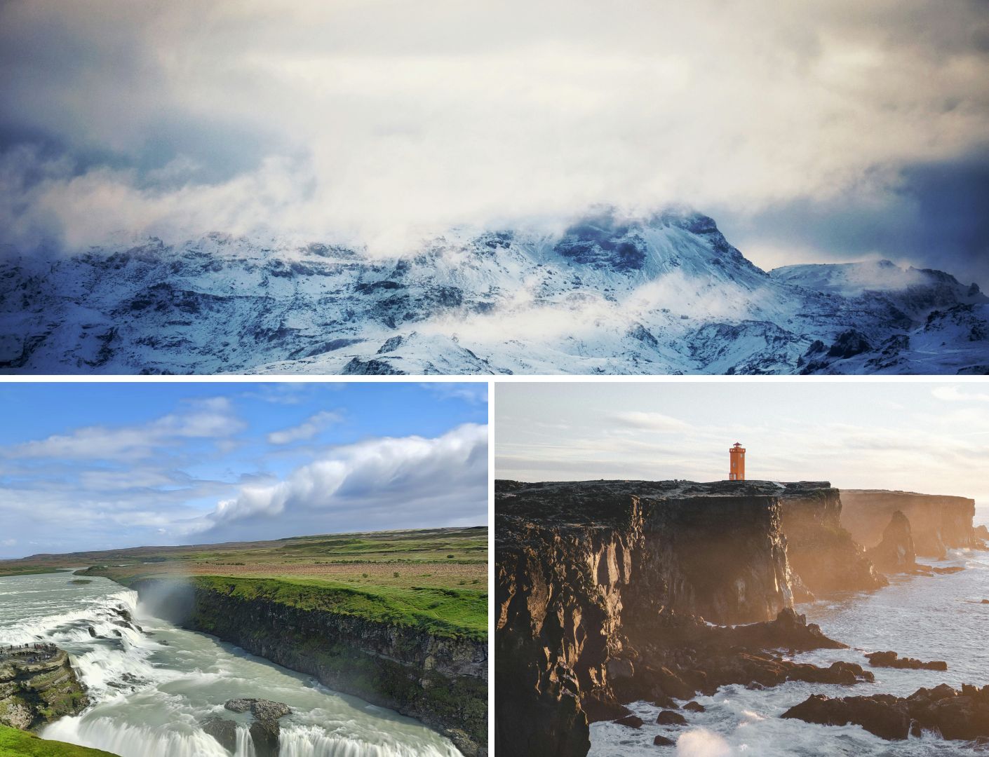 Prachtige witte bergen en mooie waterval