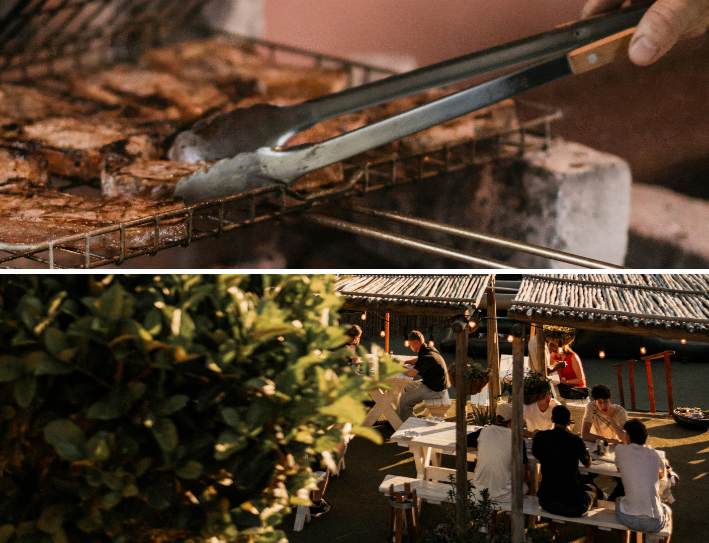 Mensen die vlees aan het braden zijn in Zuid-Afrika