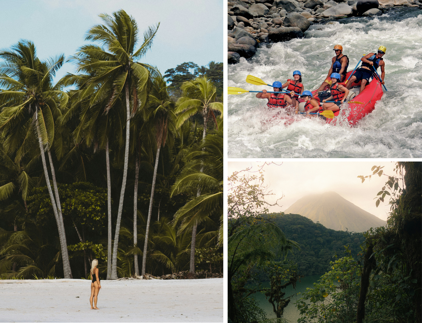 Strand, raften en groene natuur