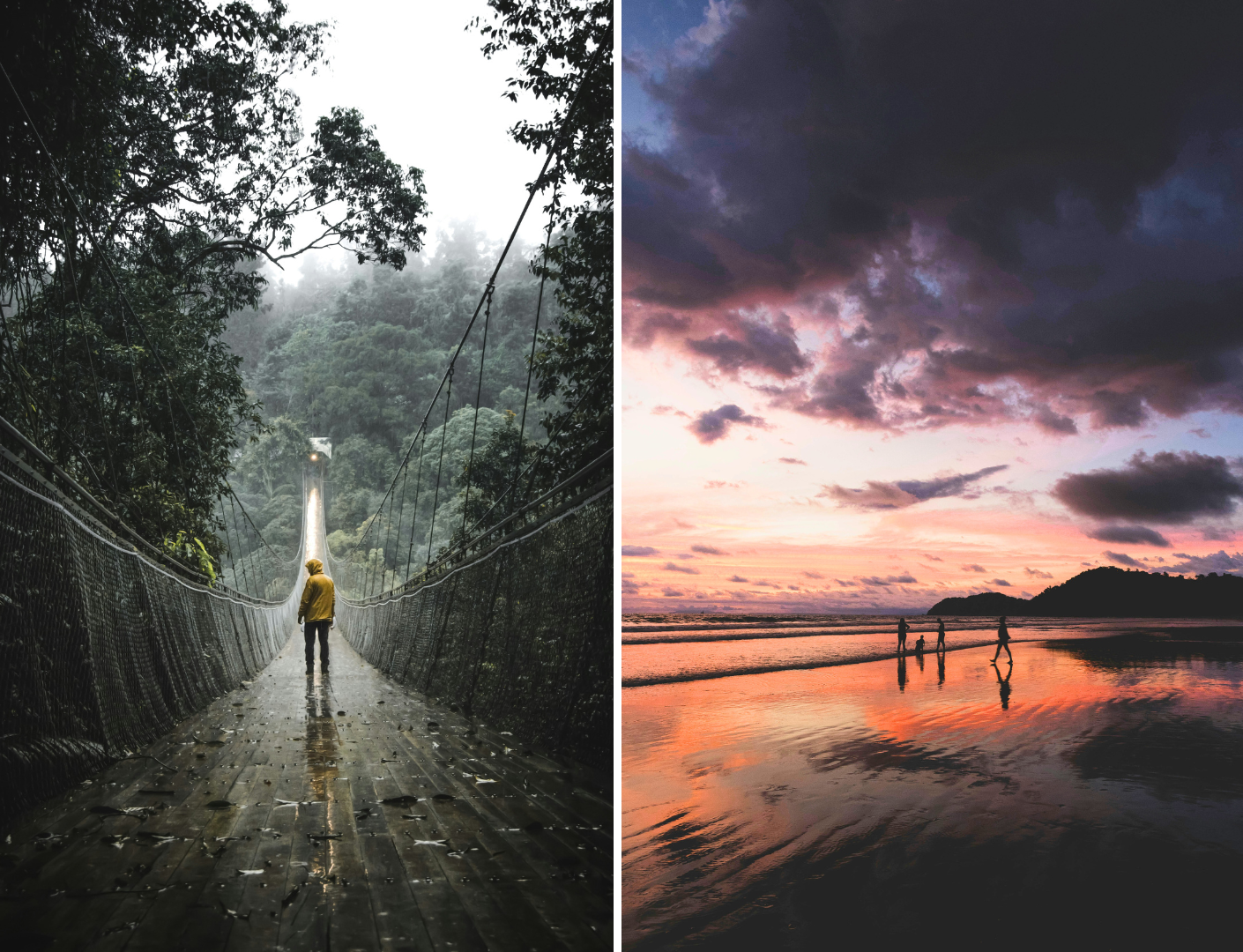 Een hangbrug over de bossen van Costa Rica