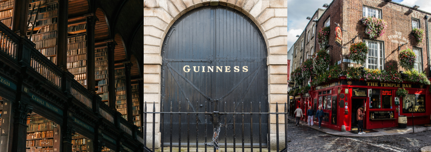 bibliotheek, guinness storehouse and temple bar collage