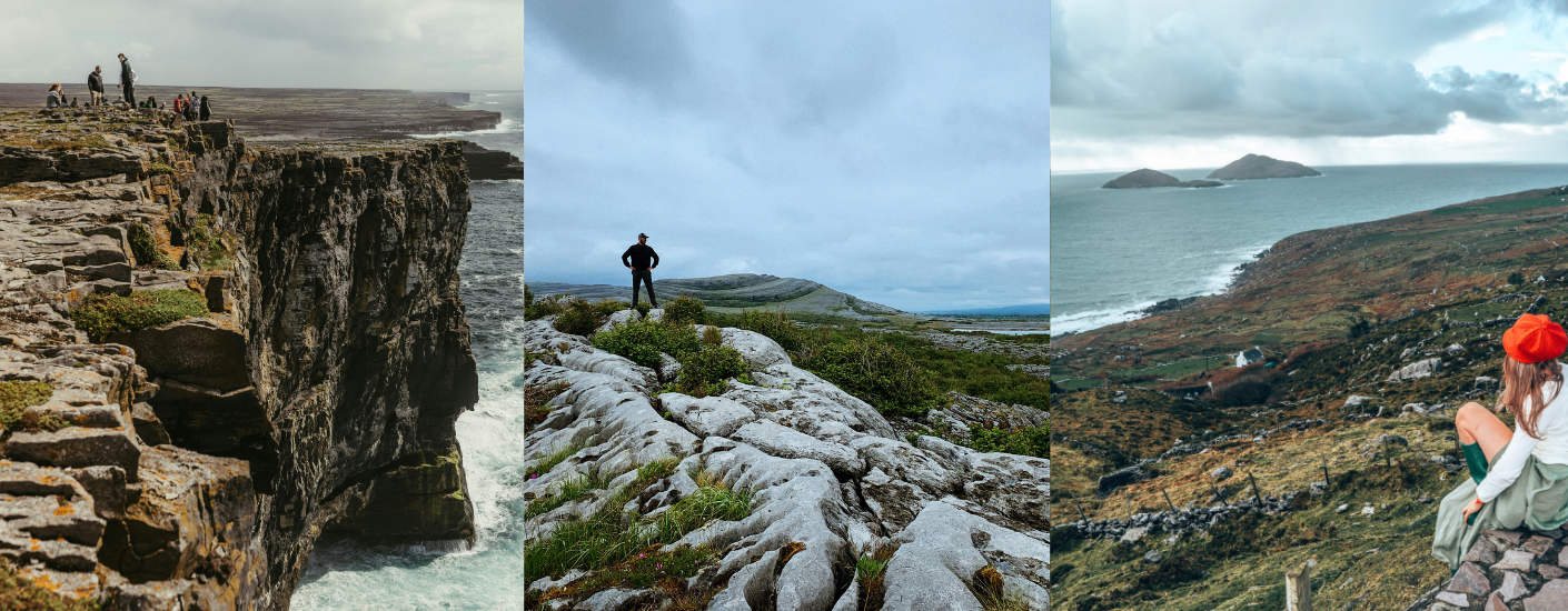 Mensen zijn aan het rotsklimmen in Ierland