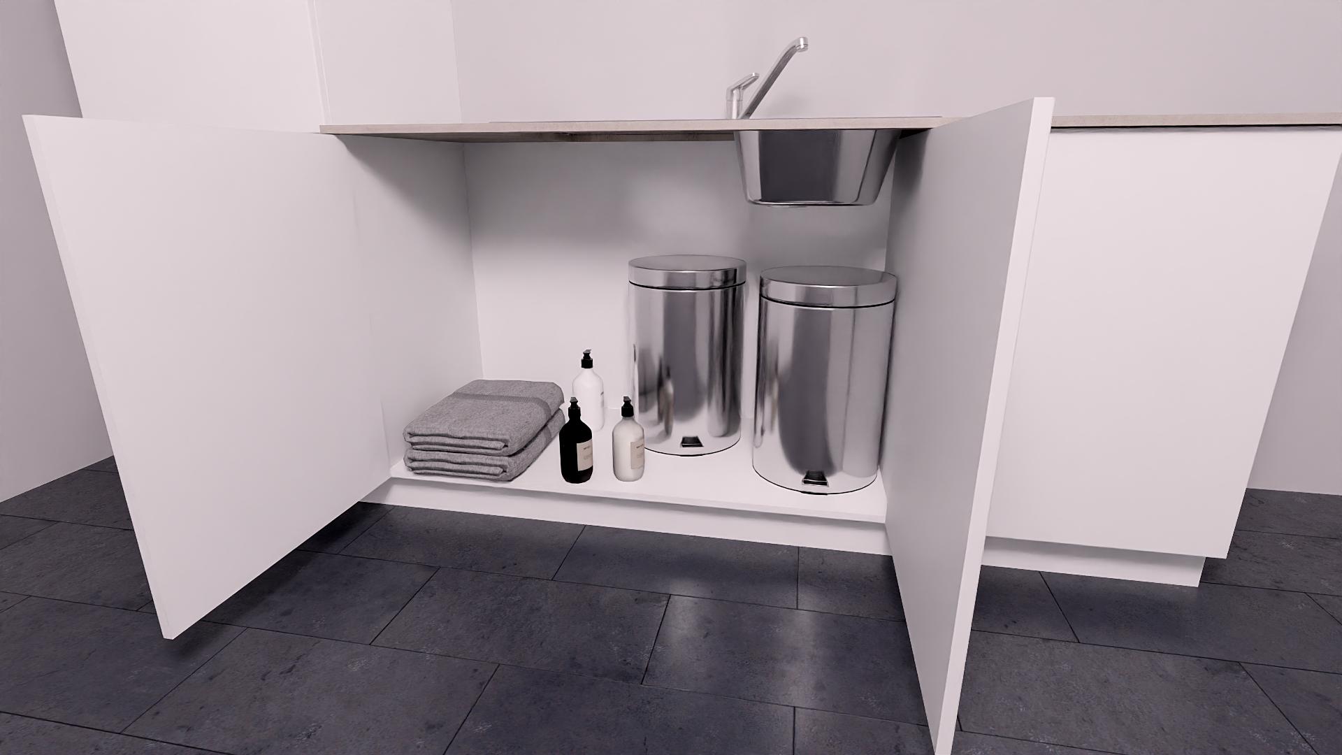 シンクキャビネットにさらに多くの収納スペース | Blum Inspirations