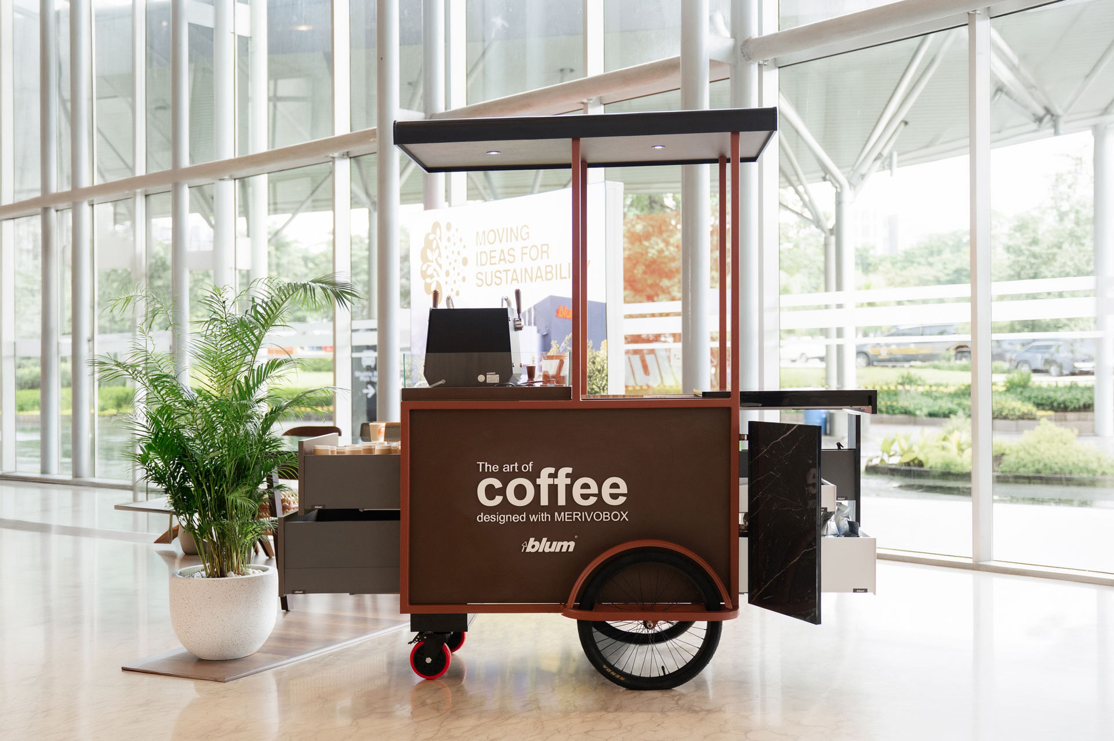 Blum Indonesia premium coffee cart inspired by Indonesian street coffee culture