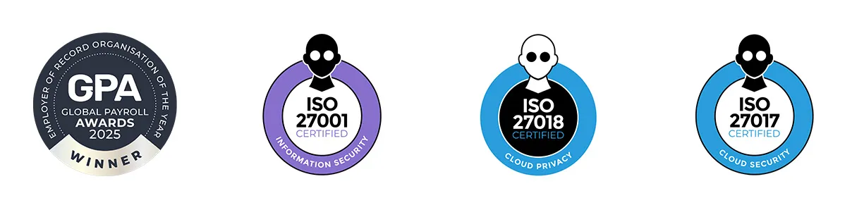 Atlas HXM Accolades 2025 - GPA Global Payroll Winner - ISO 27001 - ISO 27018 - ISO 27017